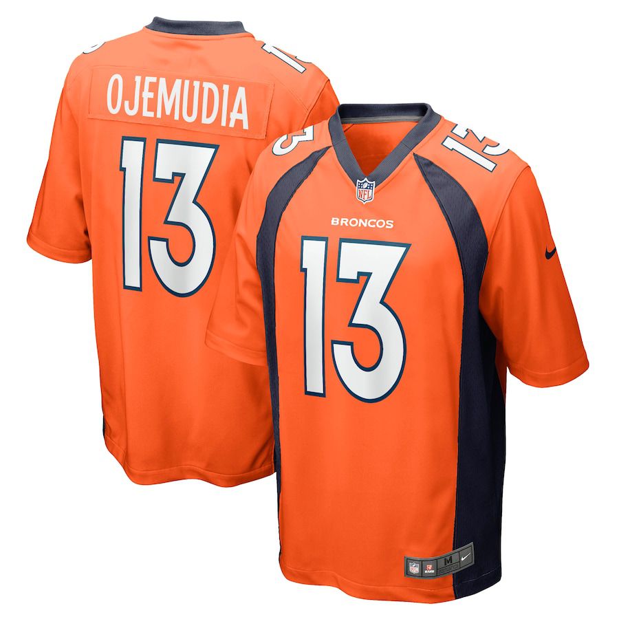 Men Denver Broncos #13 Michael Ojemudia Nike Orange Game NFL Jersey